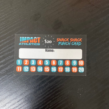 Snack Shack Punch Cards